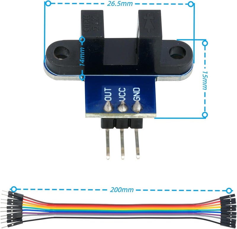 MTDELE 12Pcs IR Sensor IR Infrared Slotted Optical Optocoupler Module 3.3V to 5V Photo Interrupter Sensor Compatible with Arduino - Image 2